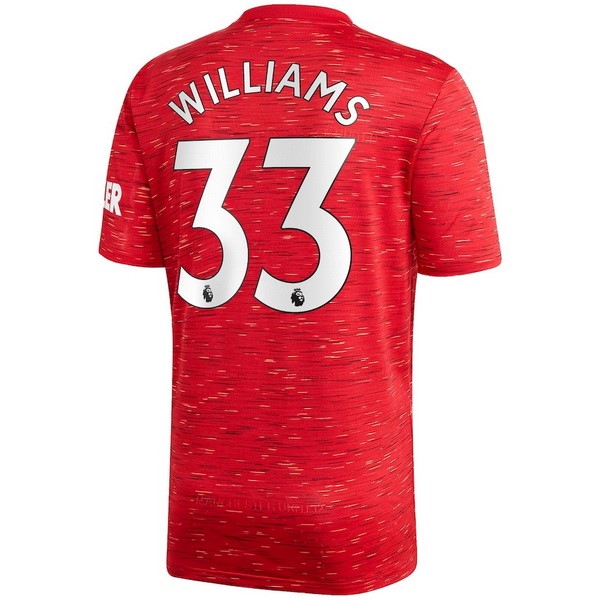 Camiseta Manchester United NO.33 Williams 1ª 2020-2021 Rojo